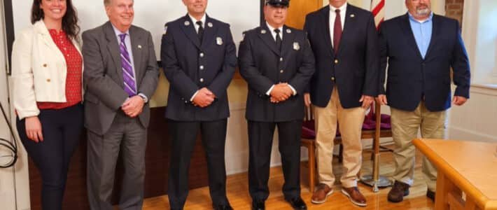 Swansea Fire Department Swears In Three Firefighters During Pinning Ceremony
